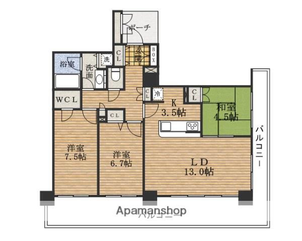 樹樹GARDEN(3LDK/20階)の間取り写真