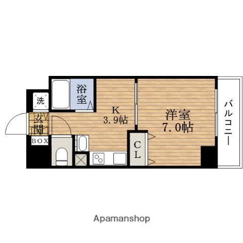 エステムコート心斎橋アルテール(1K/4階)の間取り写真