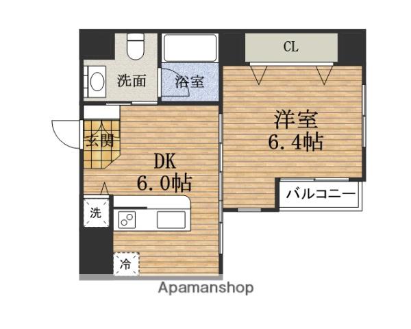 ワイズコート難波ウエスト(1DK/9階)の間取り写真