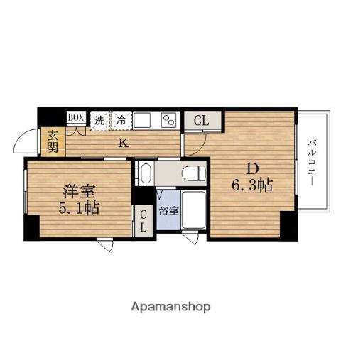 エステムプラザ難波イーストⅡBRイースト(1DK/11階)の間取り写真