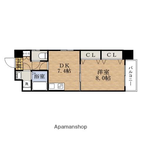 セントアミールMINAMIKYUHOUJI(1DK/8階)の間取り写真