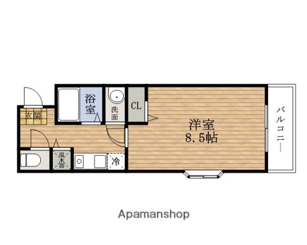 ヴェローナワン(1K/7階)の間取り写真