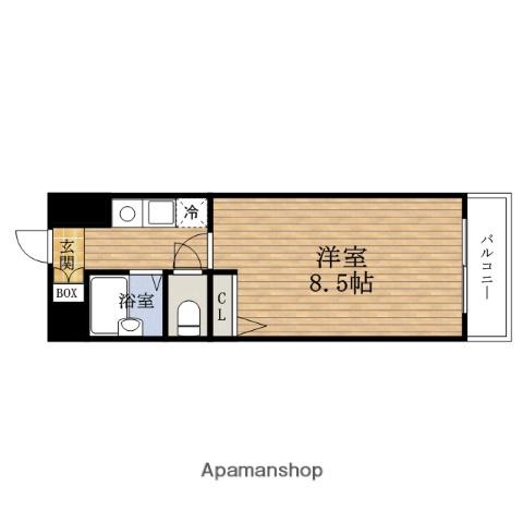 ヴェローナワン(1K/11階)の間取り写真