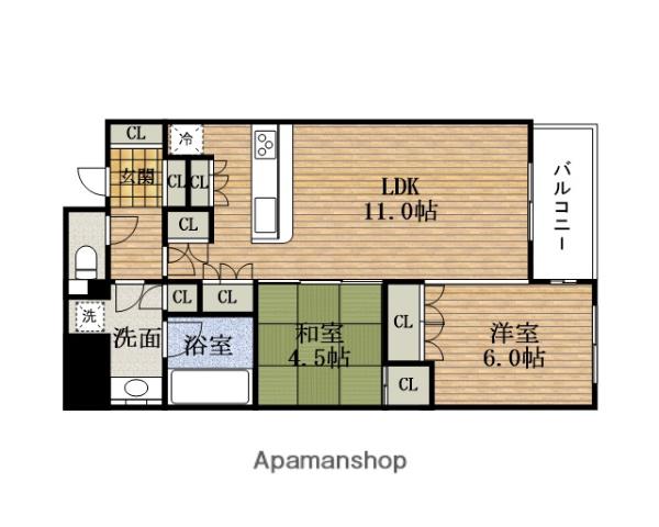 LA・VITA日本橋 ラヴィータ日本橋(2LDK/8階)の間取り写真