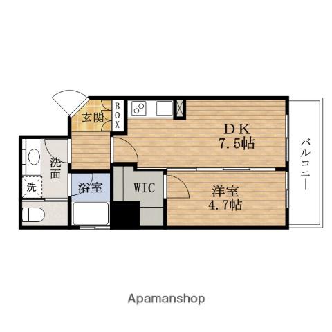 アーバネックスMINAMIHORIE(1DK/4階)の間取り写真