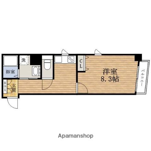 シャトーアスティナ高麗橋(1K/7階)の間取り写真