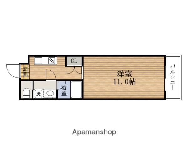 シティスパイアSHINSAIBASHI イースト(1K/2階)の間取り写真