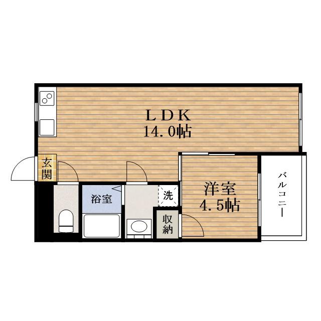 新町コーポ(1LDK/8階)の間取り写真