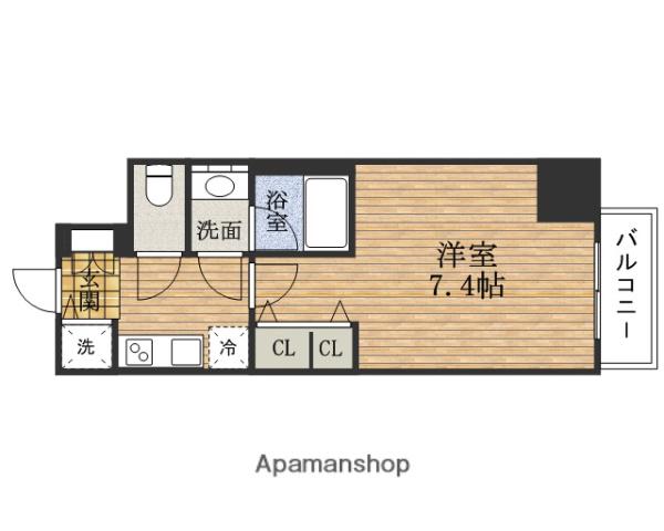 LEONECONFORTE北浜(1K/11階)の間取り写真