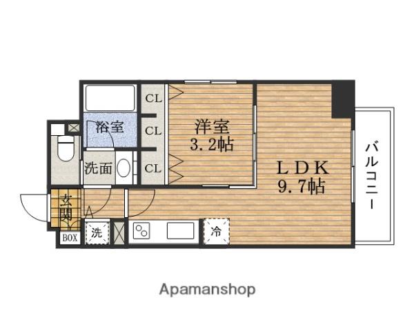 LEONECONFORTE北浜(1LDK/3階)の間取り写真