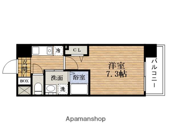 アスリート本町リバーウエスト(1K/3階)の間取り写真