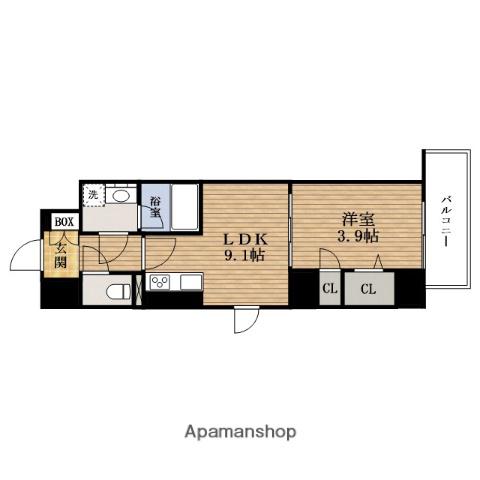 ブラウ UEMACHIDAI(1LDK/8階)の間取り写真