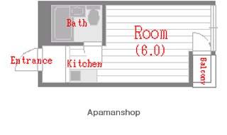 プレステージ北堀江(ワンルーム/3階)の間取り写真