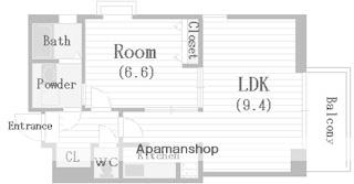 アリスマナーガーデンSHIMMACHI(1LDK/2階)の間取り写真