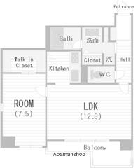 ブラービMINAMIHORIE(1LDK/2階)の間取り写真