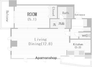 CROSSRESIDENCE大阪新町(1LDK/3階)の間取り写真