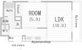 シティスパイア難波ウエスト Ⅱ(1LDK/3階)の間取り写真