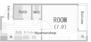 ロイヤルメゾン北浜(1K/8階)の間取り写真