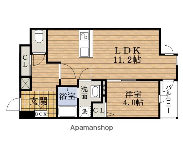 プロシード釣鐘(1LDK/14階)の間取り写真