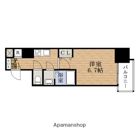 プレサンス松屋町駅前(1K/3階)の間取り写真