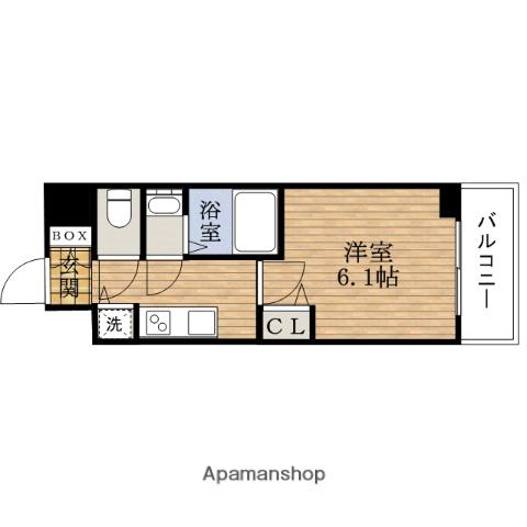PRESSANCEタワー難波ウエスト(1K/2階)の間取り写真