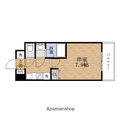 スプランディッドNAMBA(1K/9階)の間取り写真