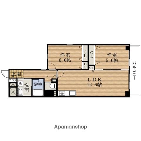 CASALAPIS カーサラピス(2LDK/6階)の間取り写真