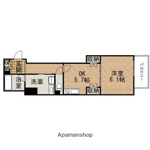 ビエラコートUCHIKYUHOUJI(1DK/3階)の間取り写真