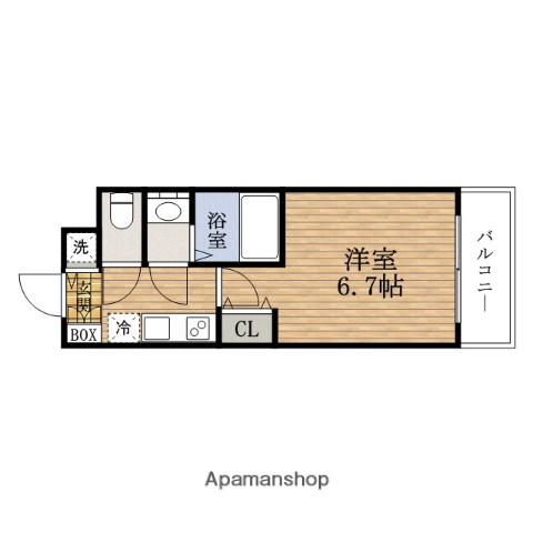 レジュールアッシュ難波南(1K/4階)の間取り写真