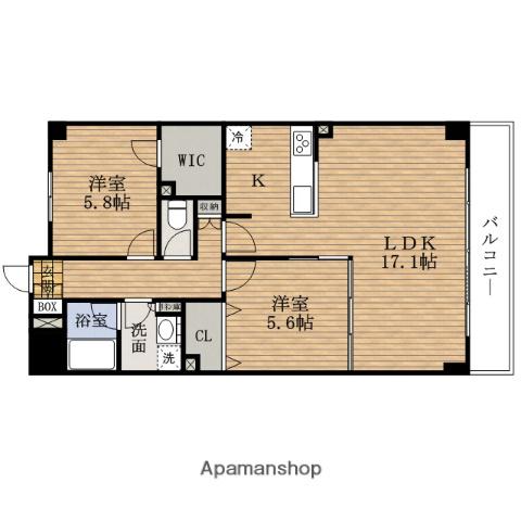 RESIDIA玉造(2LDK/4階)の間取り写真