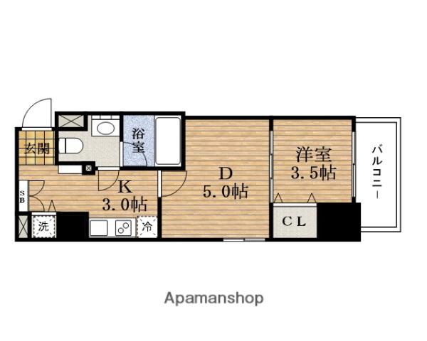 イグレックMINAMIHOMMACHI(1LDK/8階)の間取り写真
