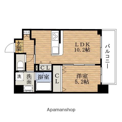 フェリーチェNAMBA(1LDK/6階)の間取り写真