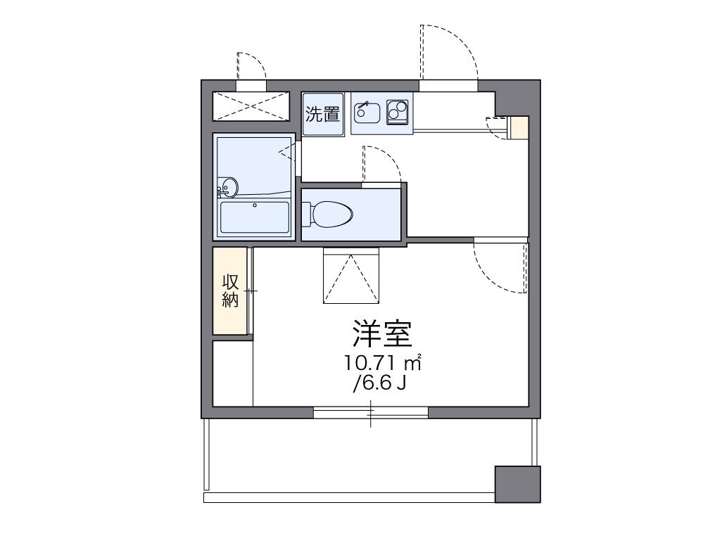 レオパレスアストラーレ茶屋町東(1K/6階)の間取り写真