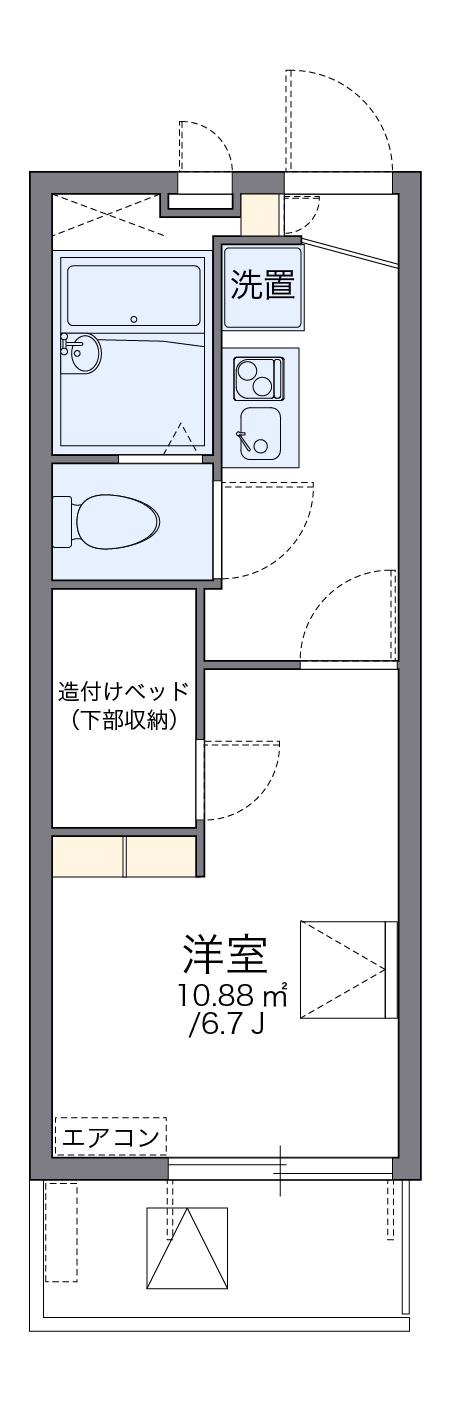 レオパレス真田山(1K/4階)の間取り写真