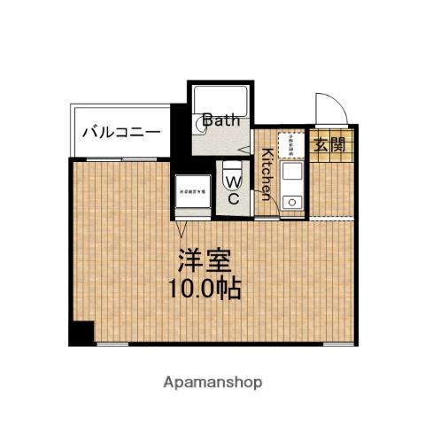 ディアコートSENBA(1K/9階)の間取り写真