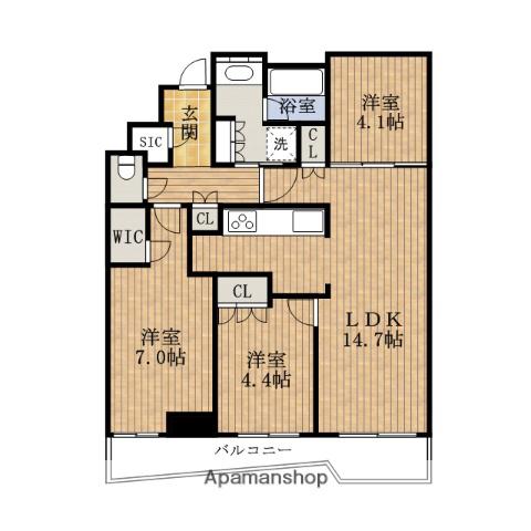 大阪ひびきの街 THE.SANCTUSETOWER(3LDK/23階)の間取り写真