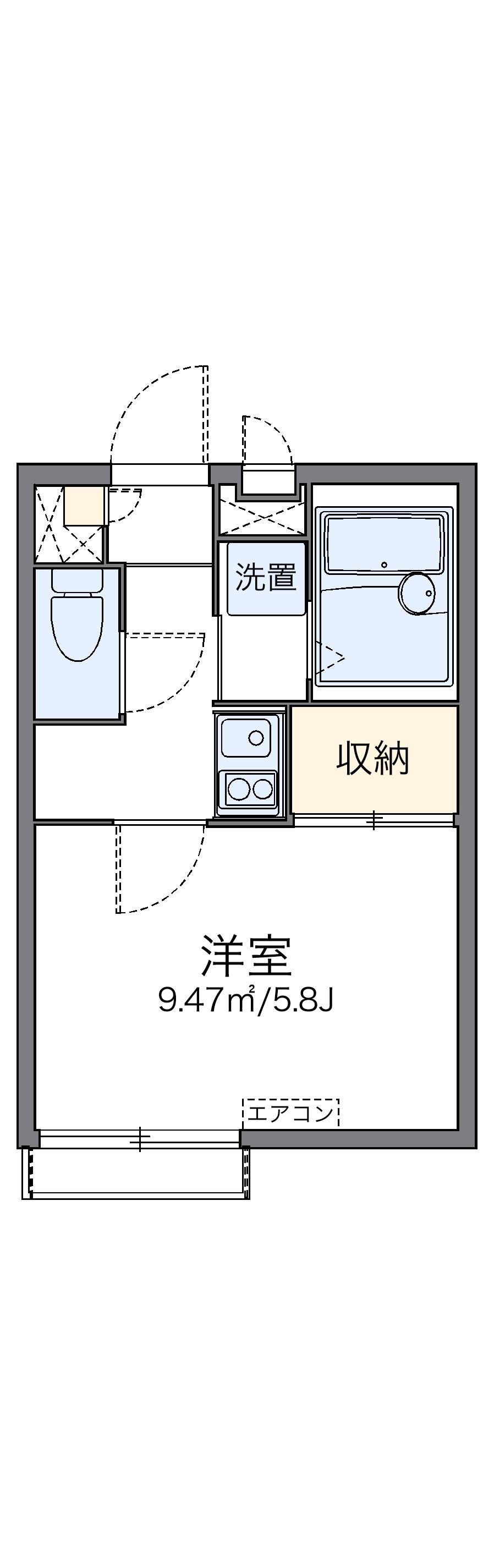 レオパレスピアーチェ(1K/2階)の間取り写真
