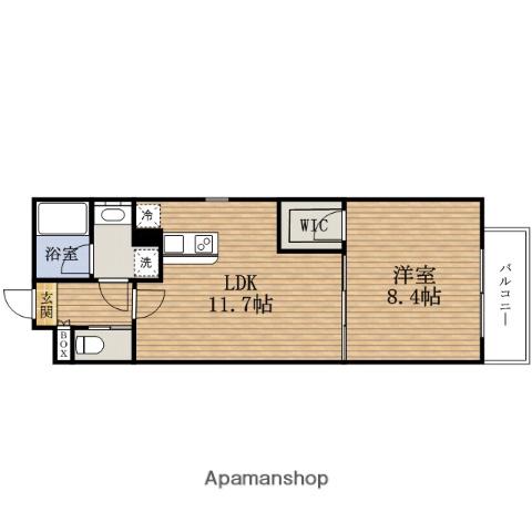 LAXRASS長堀橋(1LDK/7階)の間取り写真
