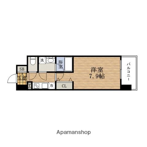 コンフォリアSHINSAIBASHI イースト(1K/9階)の間取り写真