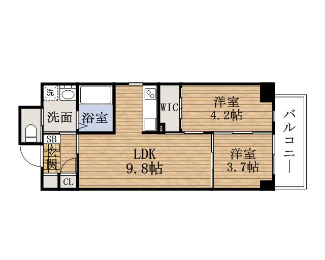 サニーハウスTENMABASHI(2LDK/11階)の間取り写真