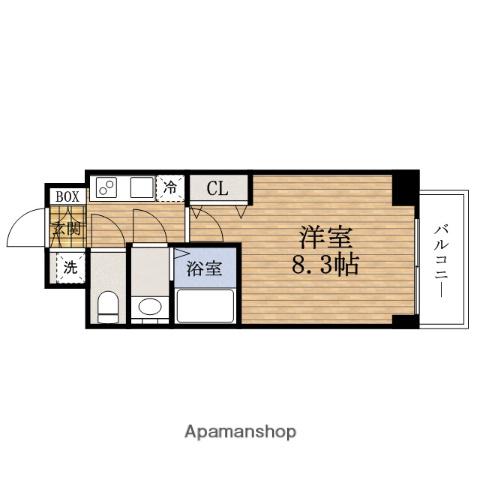 サムティ本町橋2MEDIUS(1K/3階)の間取り写真