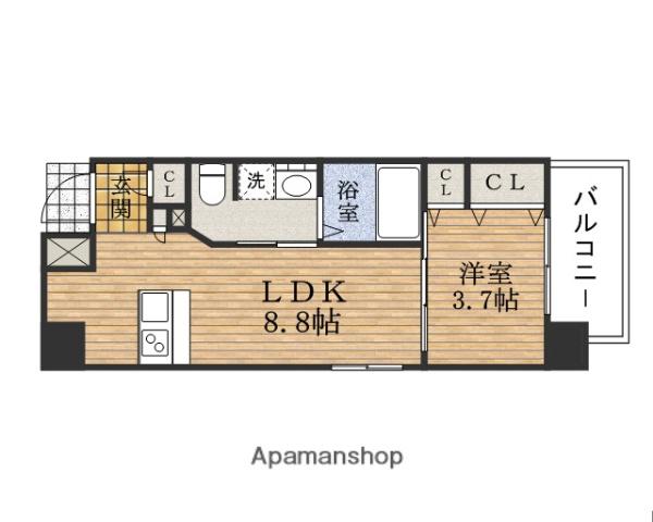 AVANTI南堀江イースト(1LDK/8階)の間取り写真