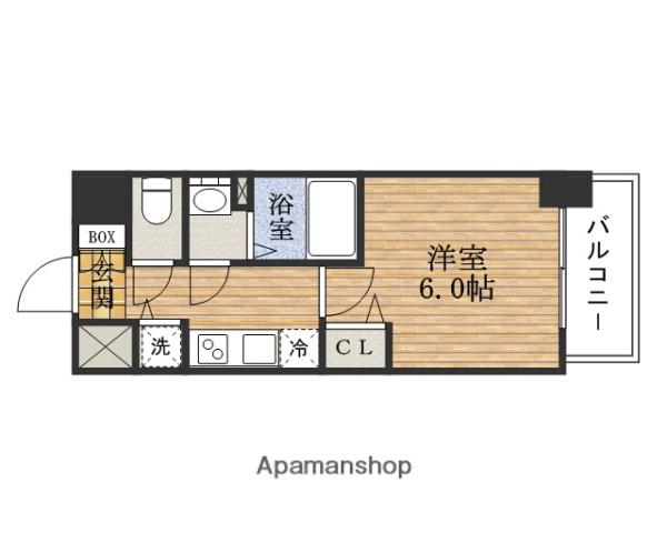 プレサンス江戸堀(1K/4階)の間取り写真