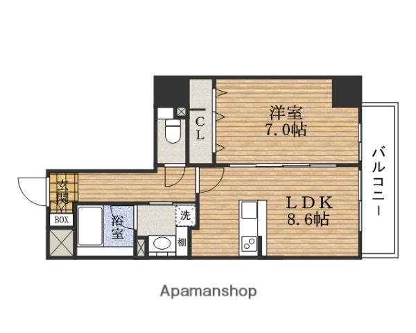 ジェイラピスNAMBA(1LDK/1階)の間取り写真