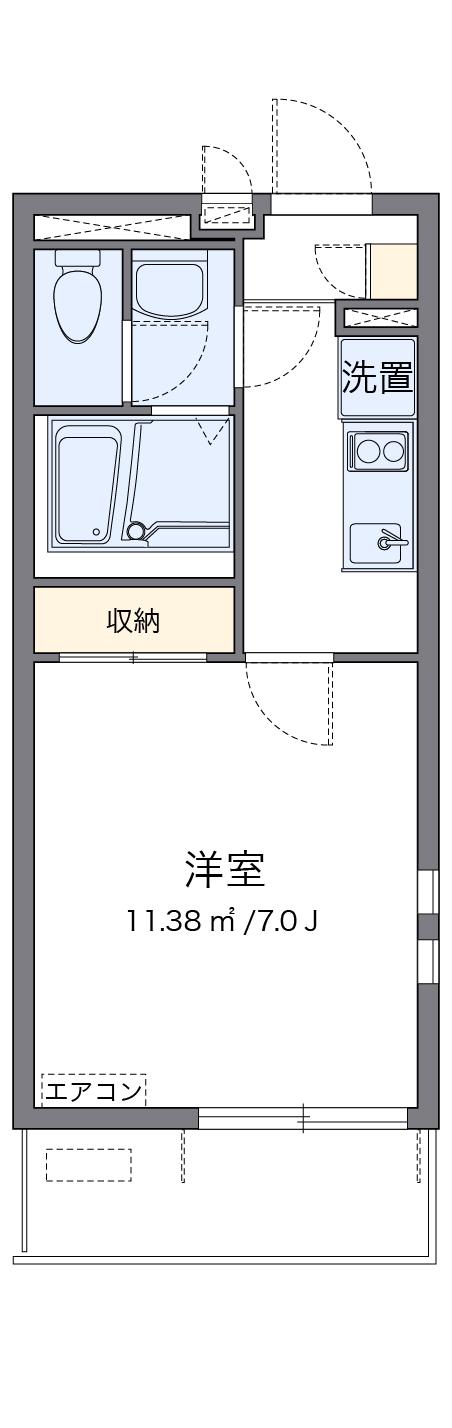 クレイノリンロー(1K/3階)の間取り写真