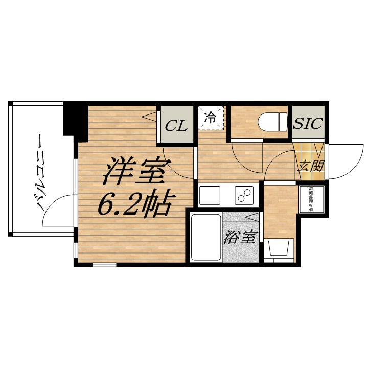 プレサンス玉造駅前ルージュ(1K/12階)の間取り写真