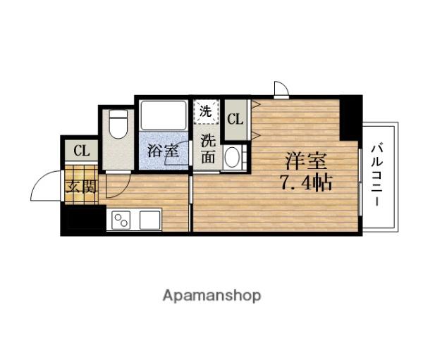 ドゥーエITACHIBORI(1K/5階)の間取り写真
