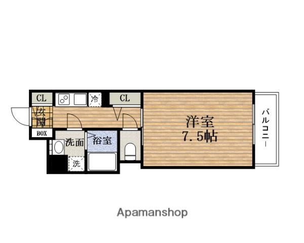 エスレジデンス谷町五丁目(1K/3階)の間取り写真
