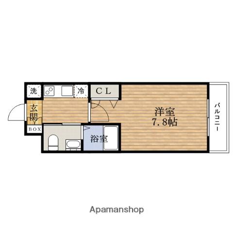 レジュールアッシュMINAMIHORIE(1K/2階)の間取り写真