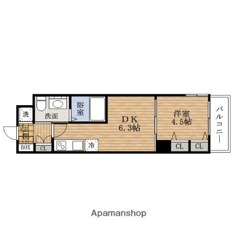 TLRレジデンス本町ウエスト(1DK/10階)の間取り写真